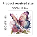 Dimensioni dettagliate dell'adesivo murale farfalla e fiore da 30x30cm autoadesivo - Stile Fiore Farfalla D (KSA-59D) / 30*30CM In Busta