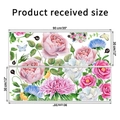 Parámetros de tamaño detallados de 90x30cm para pegatinas de pared de flores y mariposas pintadas - Juego de 2 Hojas de 30*90CM