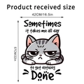Detailansicht des Wandaufklebers mit Cartoon-Katze, Maße 42 cm Breite und 57 cm Höhe - Standard Stil (KSA-87)