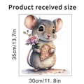 Dettaglio dell'adesivo murale topo di San Valentino con dimensioni di 35x30 cm - Topo Con Cuore Dorato (KSA81B) / 30x35cm