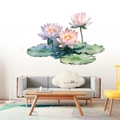 Watercolour lotus flower wall decal set for living room and bedroom home decoration - Maxi Lotus Leaves (KSY213)