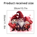Dimensioni degli adesivi da parete gnomo di San Valentino da 35 cm x 30 cm - Tre Gnomi Regali (KSA70D) / KSA70D-30X35CM