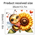 Dimensiones del adhesivo de pared de San Valentín con abeja y girasol 35x30cm - Estilo Abeja San Valentín (KSA80C)