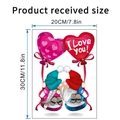 Detail view of Valentine's Gnomes wall sticker showing dimensions of 20cm by 30cm - KSA70E-20X30CM