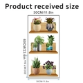 Détail du sticker mural plantes 3D 30x60cm avec dimensions et cadre en bois simulé - 30*60cm