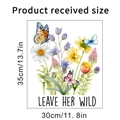Detailed size chart for wildflower and butterfly wall decals measuring 30cm by 35cm - Wildflower Butterfly Quote Style (KSY211E)
