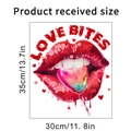 Detail of Love Bites wall sticker with red lips and heart lollipop, size 35x30cm - KSA70H-30X35CM