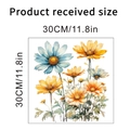 Vinilo decorativo de margaritas en acuarela con medidas de 30x30cm para pared - Estilo Margarita B (KSY233B)