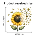 Dettaglio dell'adesivo murale con farfalla e girasole con dimensioni di 40 cm - 40*40CM in Busta
