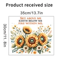 Detalle de adhesivos de girasoles para pared con texto y medidas de 35cm x 30cm acá - 30*35cm