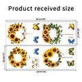 Detailed sheet showing sunflower and butterfly wall decals with dimensions 90cm by 30cm - 30*90CM x 2 Sheets Set