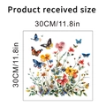 Guide des dimensions pour stickers muraux auto-adhésifs papillons et fleurs étanches - Style Bouquet Floral Aquarelle (KS6808A)