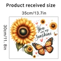 Dettaglio adesivo da parete girasole e farfalla con scritta You are my Sunshine 30x35cm - Stile Girasole Farfalla (KS6807A)