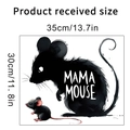Afmetingen voor Mama Mouse muursticker met baby muis van 35 cm bij 30 cm - 30*35cm
