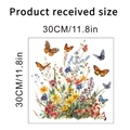 Dimensions détaillées des stickers muraux aquarelle papillon et marguerite de 30x30 cm - Style Fleurs Naturelles Papillon (KS6808B)