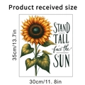 Dettaglio adesivo murale girasole 30x35cm con frase Stand Tall face the Sun motivazionale - Stile Citazione Motivazionale Girasole (KS6807B)