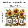 Dettaglio di adesivi girasole in barattoli leopardati con scritte Today, I Choose, Joy - Stile Barattolo Maculato Girasole (KS6807D)