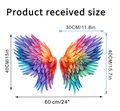 Guida alle dimensioni che mostra la misura di 60x40cm dell'adesivo murale con piume colorate - Stile B (KS6813B)