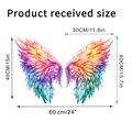 Dimensioni dettagliate degli adesivi murali ali di piume colorate per l'arredamento - Stile C (KS6813C)