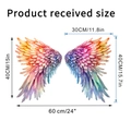 Dimensioni dettagliate degli adesivi murali con ali di piume colorate per decorazione - Stile D (KS6813D)