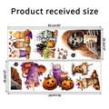 Maßlayout für Halloween Wandsticker mit Skelett- und Kürbismotiven, 90x30cm pro Blatt Papier - Halloween Thema Illustrationsstil (KSW-18)