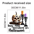 30x30cm Halloween wall sticker with ghost castle pumpkin and vintage candles decor - Halloween Decoration Style (KSW16D)