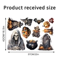 Detaillierte Blattgröße für Halloween Wandsticker mit Kürbissen, Geistern und Totenköpfen - Illustrationsstil (KSW-25)