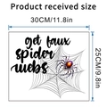 Detail showing the 30x25cm dimensions for the Halloween spider and web wall sticker - Faux Spider Webs Style (KSW16E)