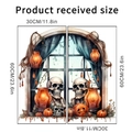 Detalle de las pegatinas de Halloween 30x60cm con diseño de calavera y calabaza - Estilo Ventana Arqueada Esqueleto Calabaza