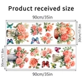 Größentabelle für 2 Aquarell-Wandtattoos mit rosa Blumen, je 90x30cm pro Aufkleber - 30*90CM x 2 Blatt Set