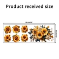 Sunflower wall decal set dimensions showing 90x30cm layout for home decoration - Magnolia Floral Design Style