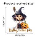 Dettaglio adesivo murale Halloween strega e zucca con dimensioni 40x40 cm incluse - 40x40cm