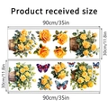 Detalle de dos láminas de pegatinas de 90x30cm con cestas de flores amarillas y mariposas - 30x90cm (2 Hojas en Bolsa)