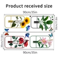 Detailed dimensions of sunflower and floral wall stickers showing two 90x30cm DIY sheets - 30*90cm