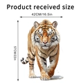 Détail du sticker tigre réaliste montrant les dimensions de 42x57cm pour décoration murale - Style Tigre qui Marche (KSY262A)