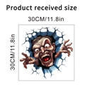 3D zombie monster wall sticker detail showing the 30x30cm size and terrifying design - KSW14H-30X30CM In Bag