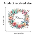 Detail view of flower butterfly wall sticker with Welcome text and 40cm size dimensions - 40*40CM in Bag