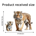 Détail montrant la taille réelle de 57x42cm de l'autocollant mural tigre réaliste - Motif Réaliste de Deux Tigres (KSY262B)