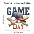 Tabella taglie dettagliata per adesivo murale baseball con dimensioni 40cm e arte Game Day - Stile B (KSY265B)