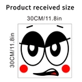 Detail eines 30cm quadratischen Smiley-Aufklebers mit großen Augen für Heimdekoration - Augenzwinkernd Zunge Stil (M34A)