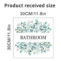 Adhesivo decorativo para baño con hojas de eucalipto y especificaciones de 30 cm - Estilo de Baño con Hojas de Eucalipto (KSY270)