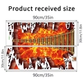 Dettaglio dimensioni adesivo murale 3D 90x30cm con ponte di legno e motivo della lava - KS6657-30*90CM In Confezione in Busta