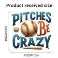 Dettaglio dell'adesivo murale baseball 40cm Pitches Be Crazy con mazze e palline - Stile D (KSY265D)
