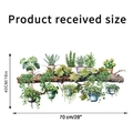 Macro detail van aquarel potplanten muursticker op PVC-materiaal vel - KSG26B (40*70CM)