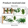 Détails du pack de deux stickers muraux de plantes vertes avec dimensions de 90x30cm - Jeu de 2 Feuilles 30*90CM