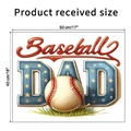 Detailed dimensions of Baseball DAD wall sticker with stars and stripes pattern - Style F (KSY265F)