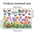 Dettaglio degli adesivi murali con tulipani e farfalle in layout 90x30cm - 30*90cm