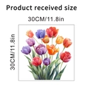 Dettaglio delle specifiche di misura 30x30cm per adesivi murali con tulipani - Tulipano ad Acquerello Stile B (KSY275B) / 30x30cm