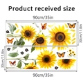 Detaillierte Größenangaben für Sonnenblumen-Wandtattoos, zwei Bögen zu je 90x30cm Format - 30*90cm