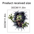 3D zombie wall sticker showing product size 30cm for Halloween decor - Broken Wall Zombie Style G (KSW33G)
